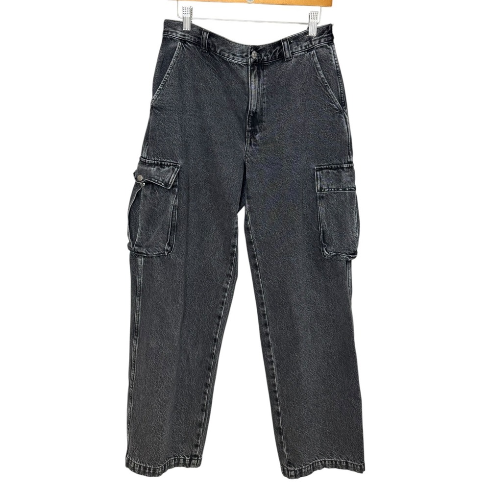 Madewell Low Slung Cargo Jeans‎ Black 28 Adjustable Waist Streetwear Grunge